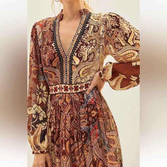 EUC Anthropologie Bhanuni By Jyoti Flirak Contrast Ronika Maxi Dress - Picture 4 of 10